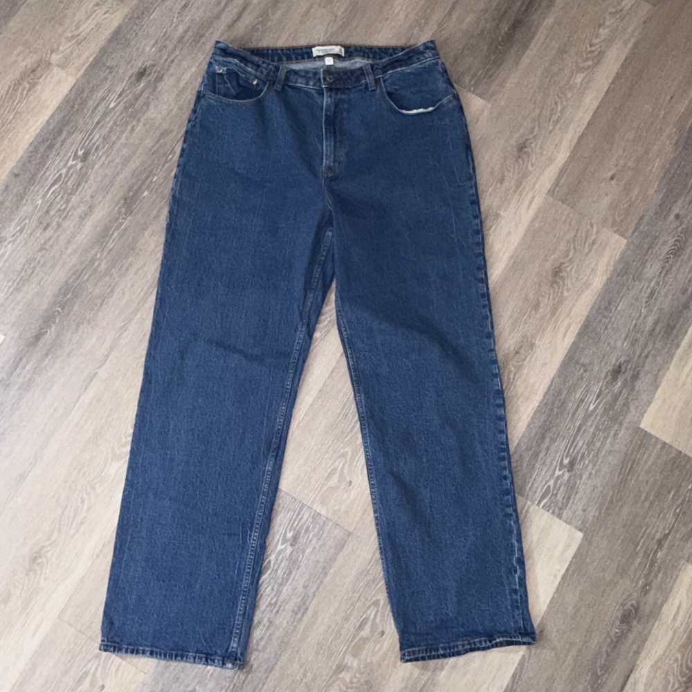 Abercrombie & Fitch Curve Love The 90s Relaxed Jean High Rise Blue 33 16 Regular - Picture 4 of 7
